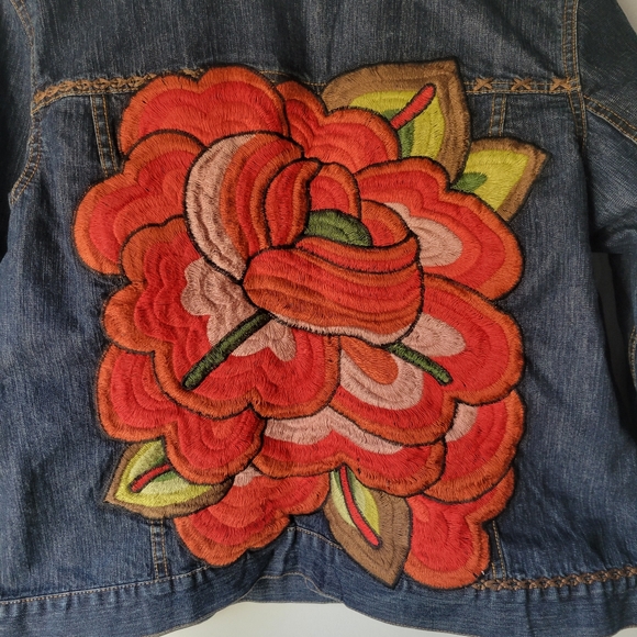 Chico's Embroidered Demin Jacket - Picture 9 of 9